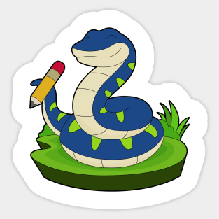 Snake Pupil Pencil School Sticker